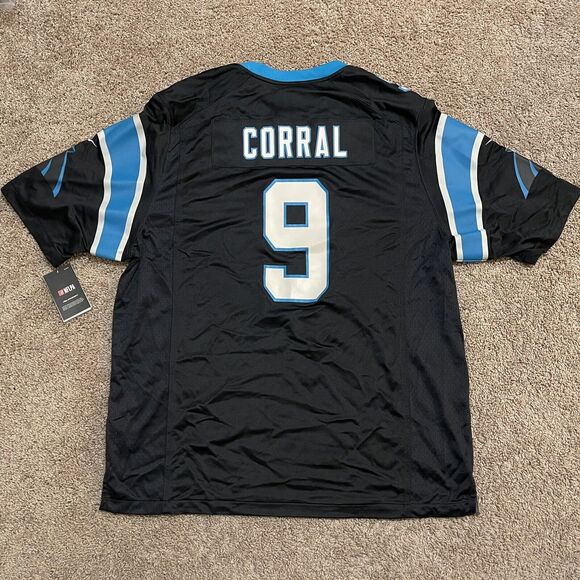 Carolina Panthers Jersey Matt Corral XXL Black 9 Nike On Field Keep Pounding NFL - Picture 6 of 9